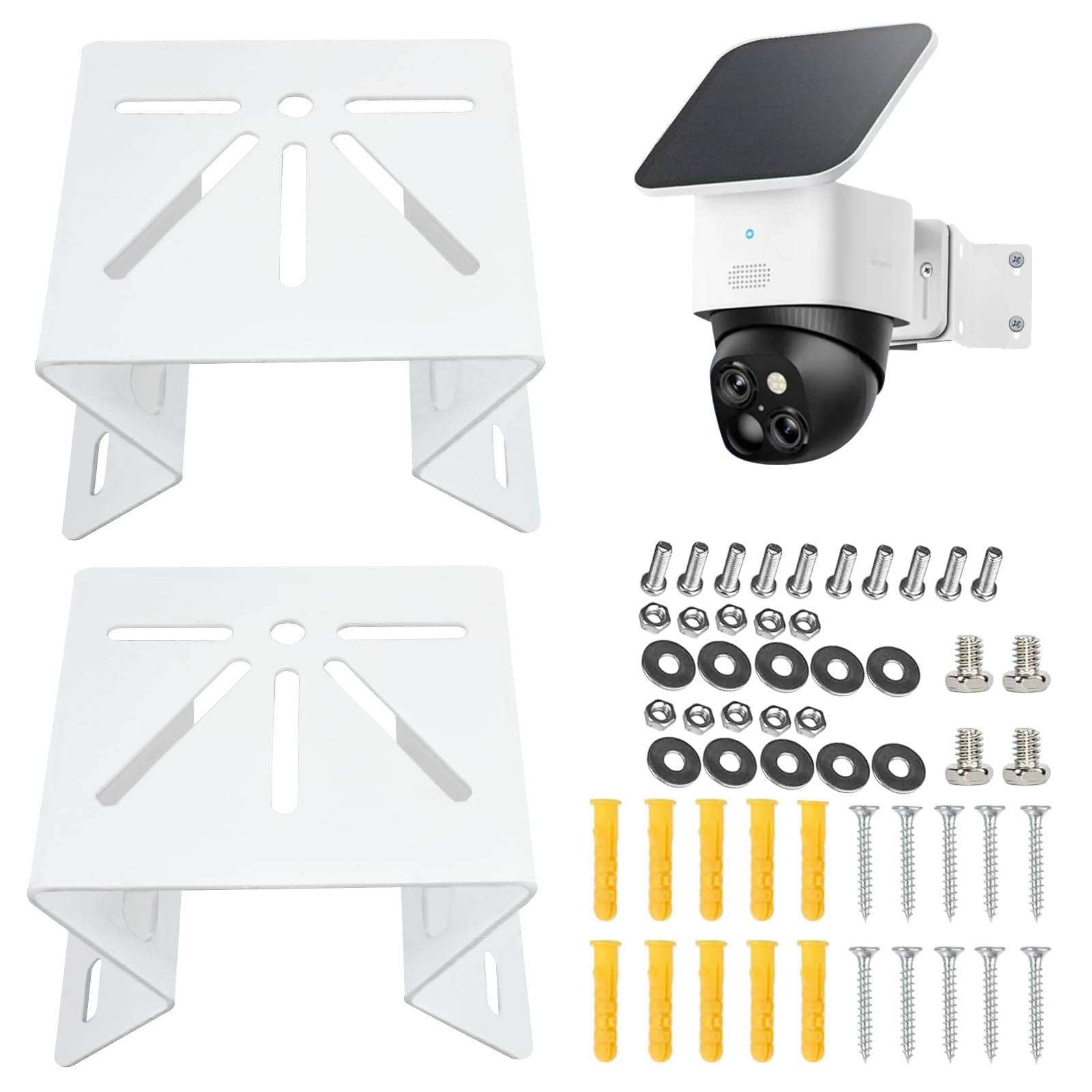 2 Pack Metal Mounting Corner Bracket for Security Camera, Metal Corner Mount Compatible with Eufy SoloCam S340/E30/E42/Security 4G LTE Cam S330
