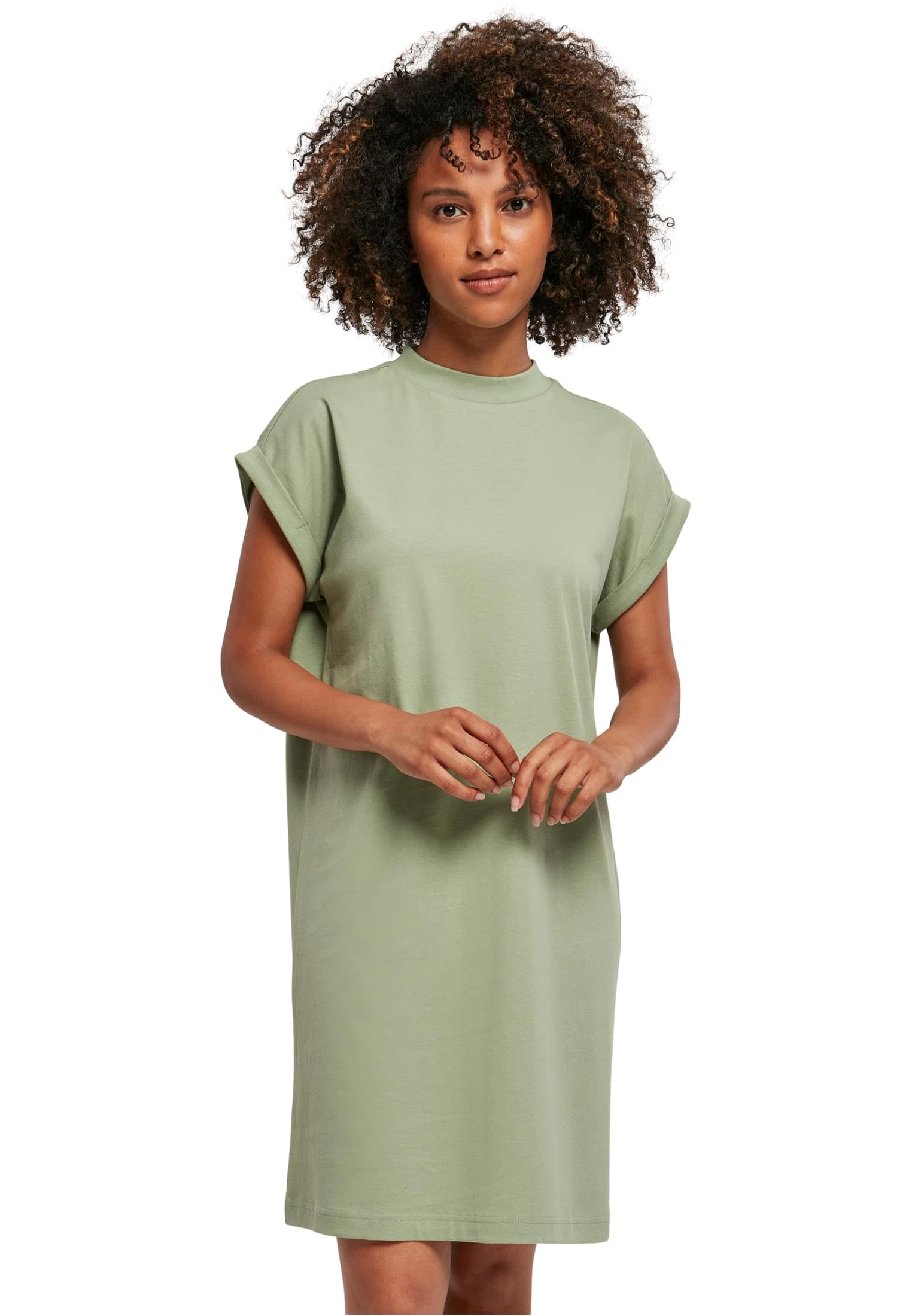 Build your Brand Ladies Turtle Extended Shoulder Dress Casual Dress for Women Drop Shoulder Sizes XS - 5XL, Softsalvia, XXL