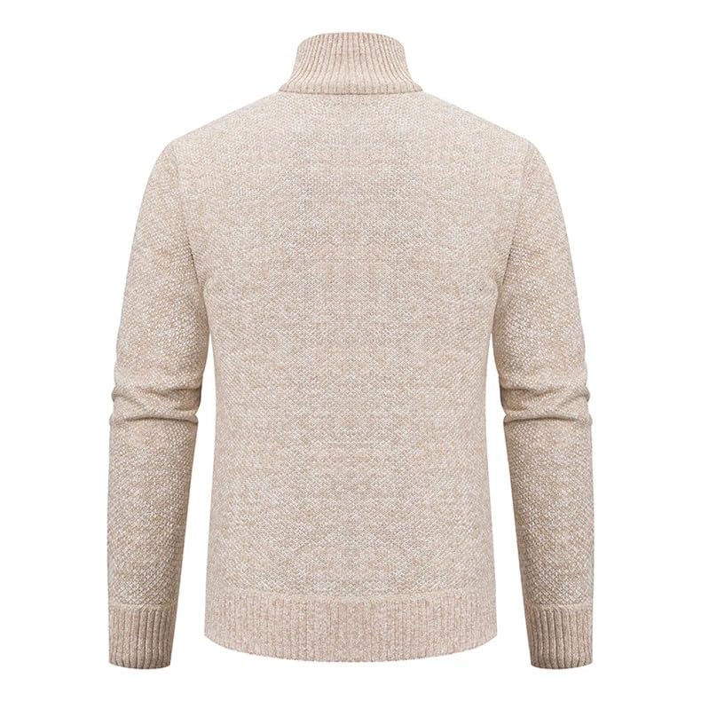 Autumn Winter Jersey Men's Casual Sports Stand Collar Warm Zipper Cardigan Sweatercoat2