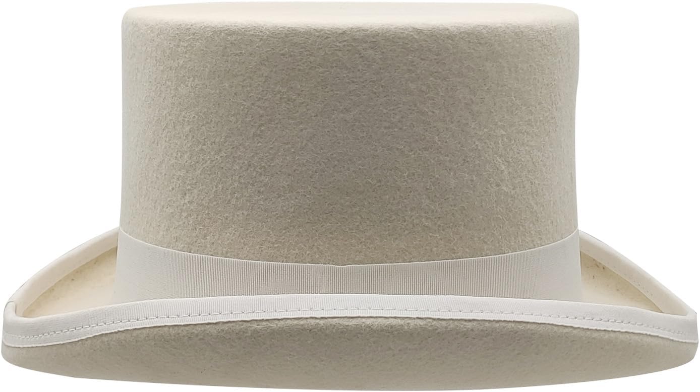 Willheoy Wool Top Hat for Men Satin Lined Topper Hat Black Mens Tall Tophat Christmas Costume Cap - Image 6