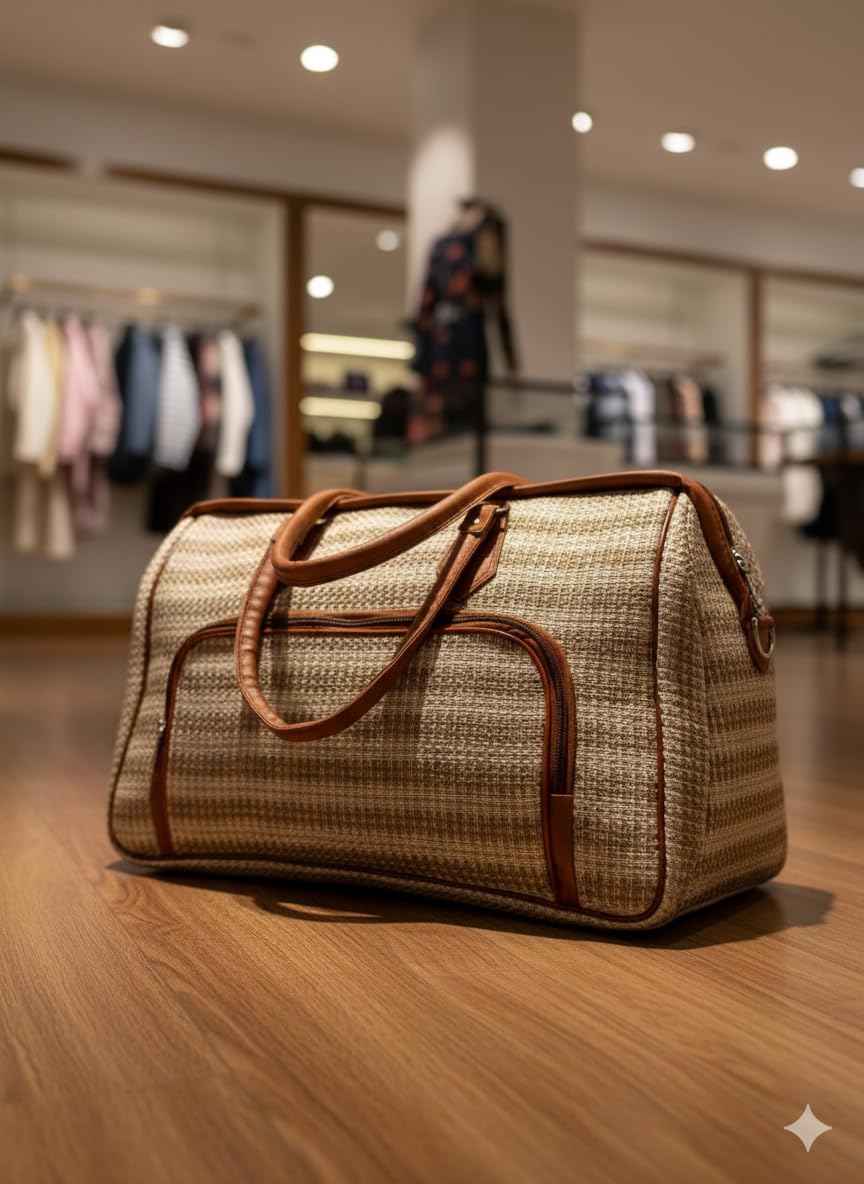 Sustainable Jute Weekend Bag | Multipurpose Travel, Gym & Casual Duffle for Men & Women-image-14