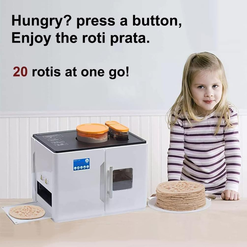 Automatyczny ekspres do chleba Roti Chapati do tortilli, naleśników i podpłomyków – inteligentny ekran dotykowy z obsługą jednym przyciskiem do robienia wielu elementów naraz