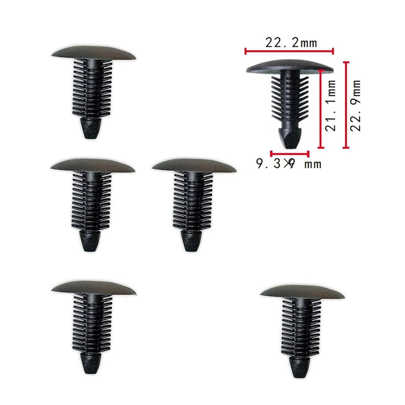 Nity wciskane samochodowe, 100/500 szt. Plastikowe klipsy, 10 mm średnica otworu, elementy mocujące zderzaka, nity plastikowe, klipsy do paneli wykończeniowych drzwi samochodowych(500x)