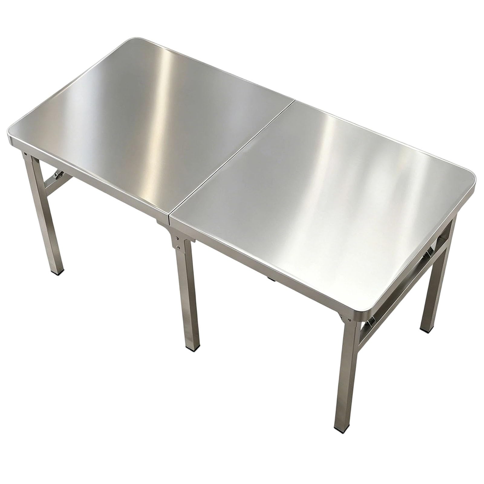 Mesa de preparación de Acero Inoxidable, Isla de Cocina Plegable por la Mitad, Mor la Mitad, Mesa de Trabajo Comercial para Uso en cocinas, restaurantes, hoteles y garajes, fácil de Guardar.