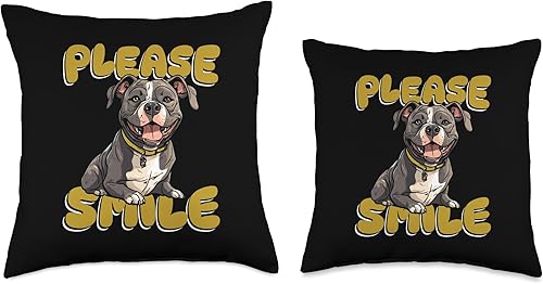 Miniatura 3 de American Bully Gifts & Accessories American Bully Pet Bulldog Breed-Dog Just Smile - Almohada de 16 x 16 pulgadas, multicolor
