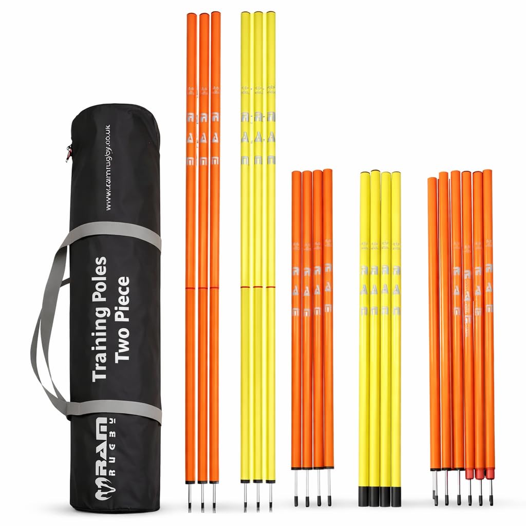 Ram Sports Dwuczęściowe kijki treningowe - zestaw 12-1,8 m - pomarańczowe i żółte