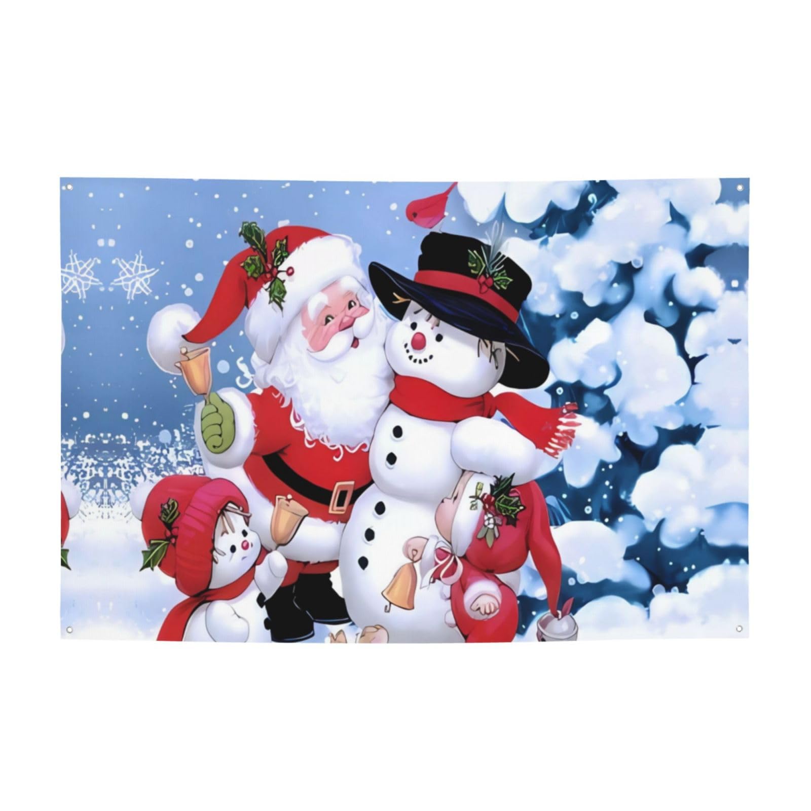 XXL Weihnachts-Banner 'Frohe Weihnachten' 180x114 Cm – Mit Schneemann, Weihnachtsmann & Co. Für Party-Deko Drinnen & Draußen