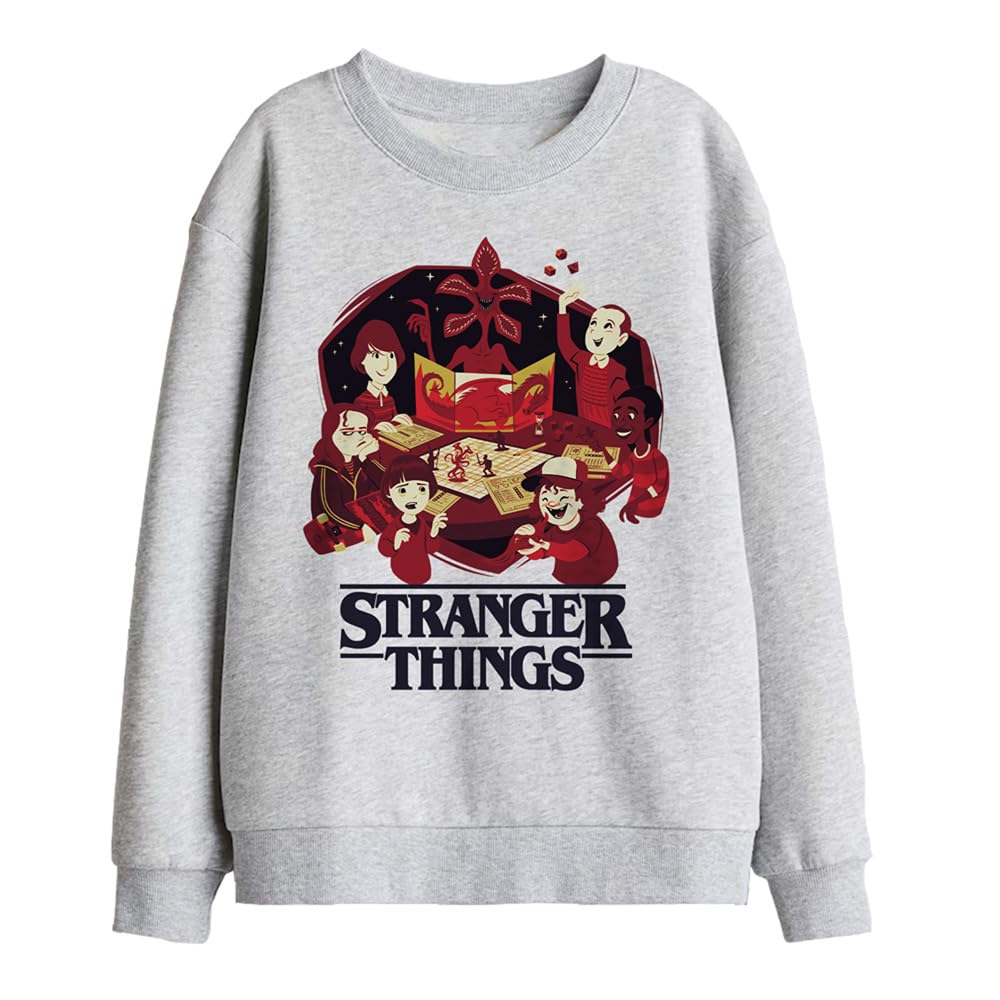 Stranger Things Board Game Kids Sweatshirt, Athletic Heather, 12-13