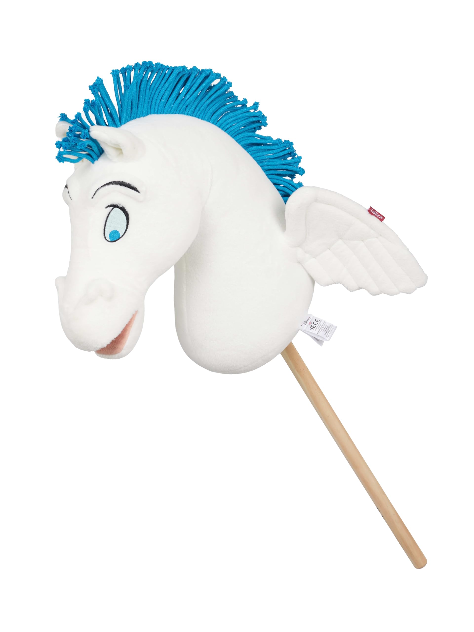 LeMieux Disney Hobby Horse Pegasus - Ready to Take Flight with Hercules - Bright Blue Mane and 3D Plush Wings - Detachable Stick - Suitable for Ages 3+