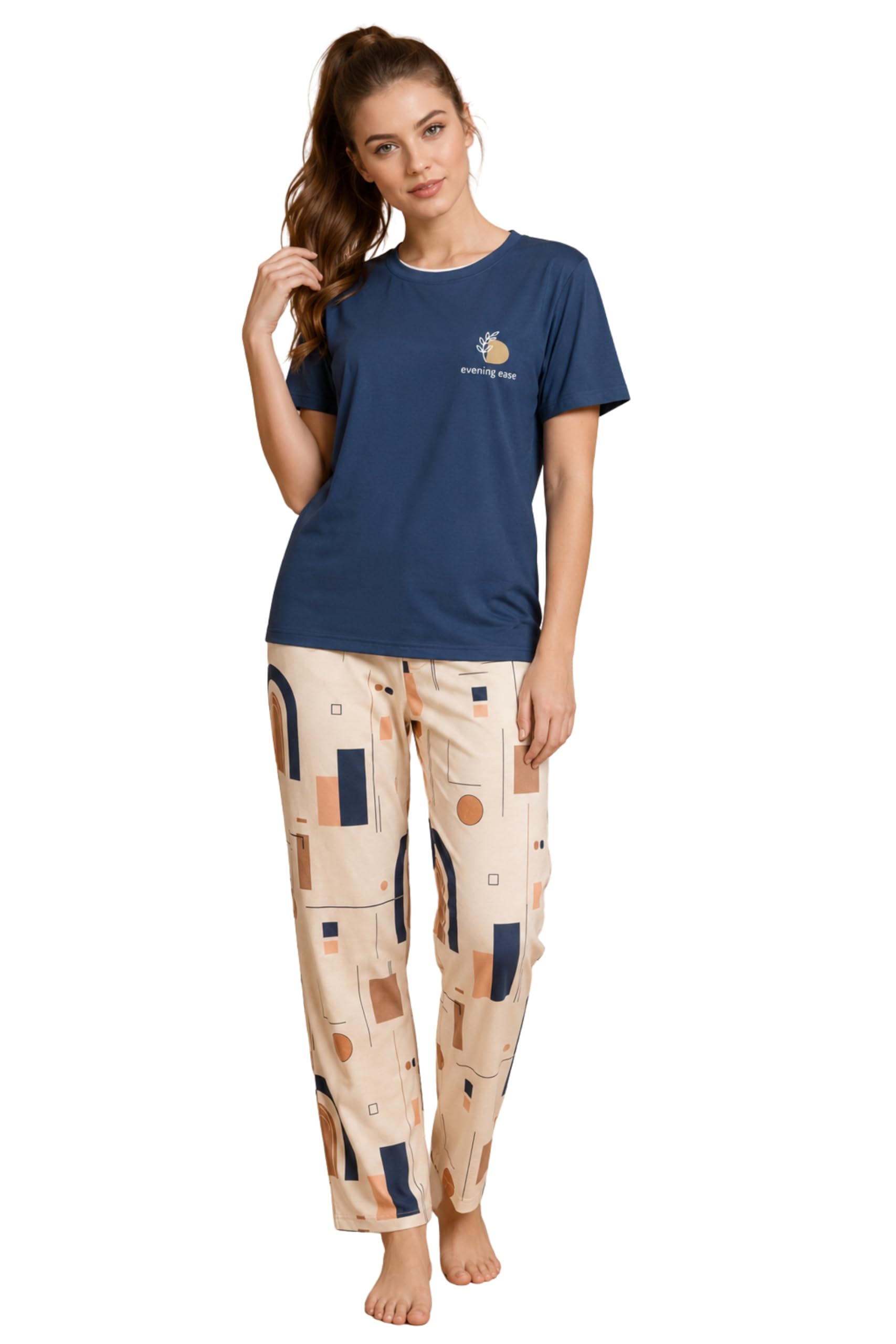 Women Korean Nightdress Nighty || Printed Pyjama Sets Nightwear || Fancy Stylish Soft Cotton || Summer Ladies M L XL XXL-picture-29