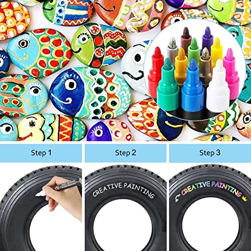Paint Pens,Emooqi Paint Markers 20 Pack Oil-Based Painting Pen Set For Rocks Painting Wood Plastic Canvas Glass Mugs Diy Craft #TOP6