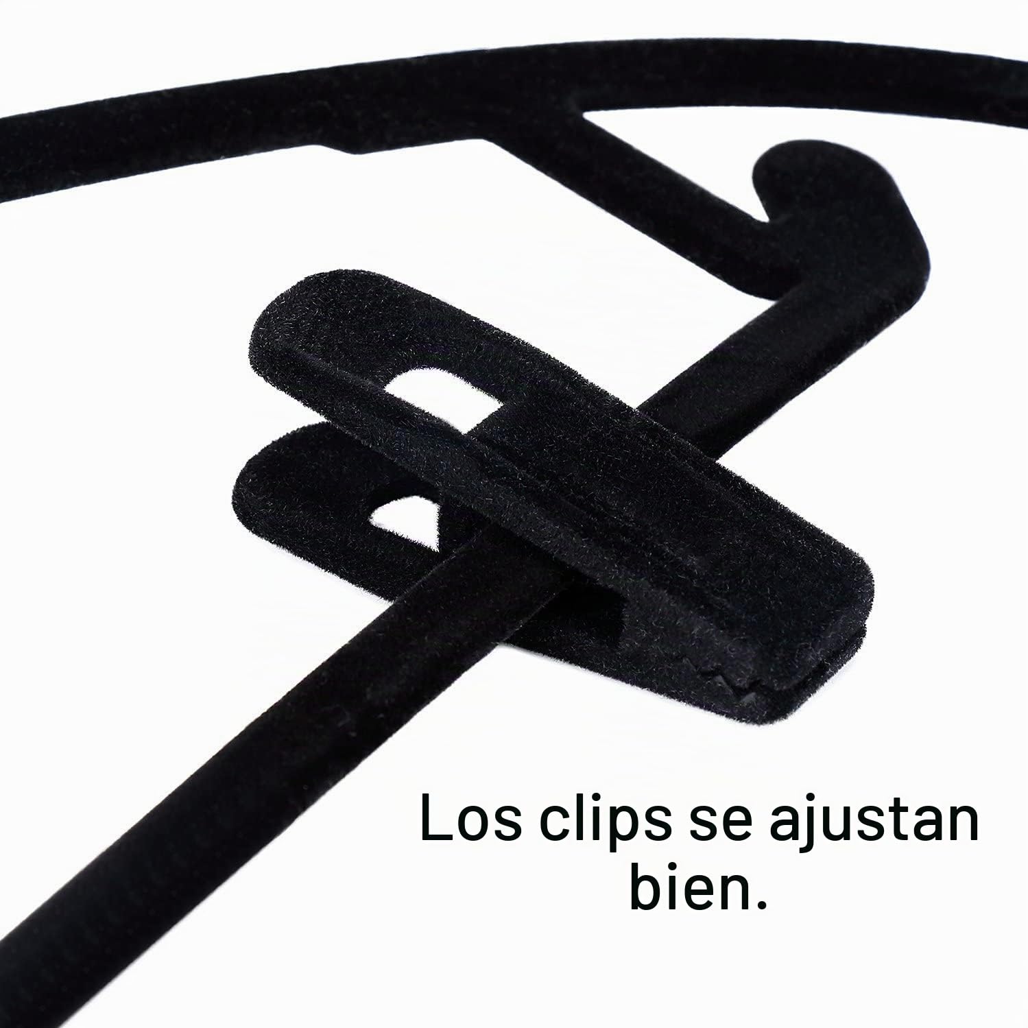 Negro Pinza de Perchas,24 Piezas Perchas de Terciopelo Clips Negro Pantalones Perchas Pinzas Fuerte Finger Flocked Clips para Colgar Pantalones Faldas Prendas
