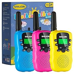 SANJOIN Walkie Talkies for Kids Toys for Boys Girls 4-6, 3 Miles Range Walkie Talkie to Camping, Outdoor 4 Year Old Girl Birthday Gifts for 3 4 5 6 7 Year Old Boy Girl Gifts Age 6-8
