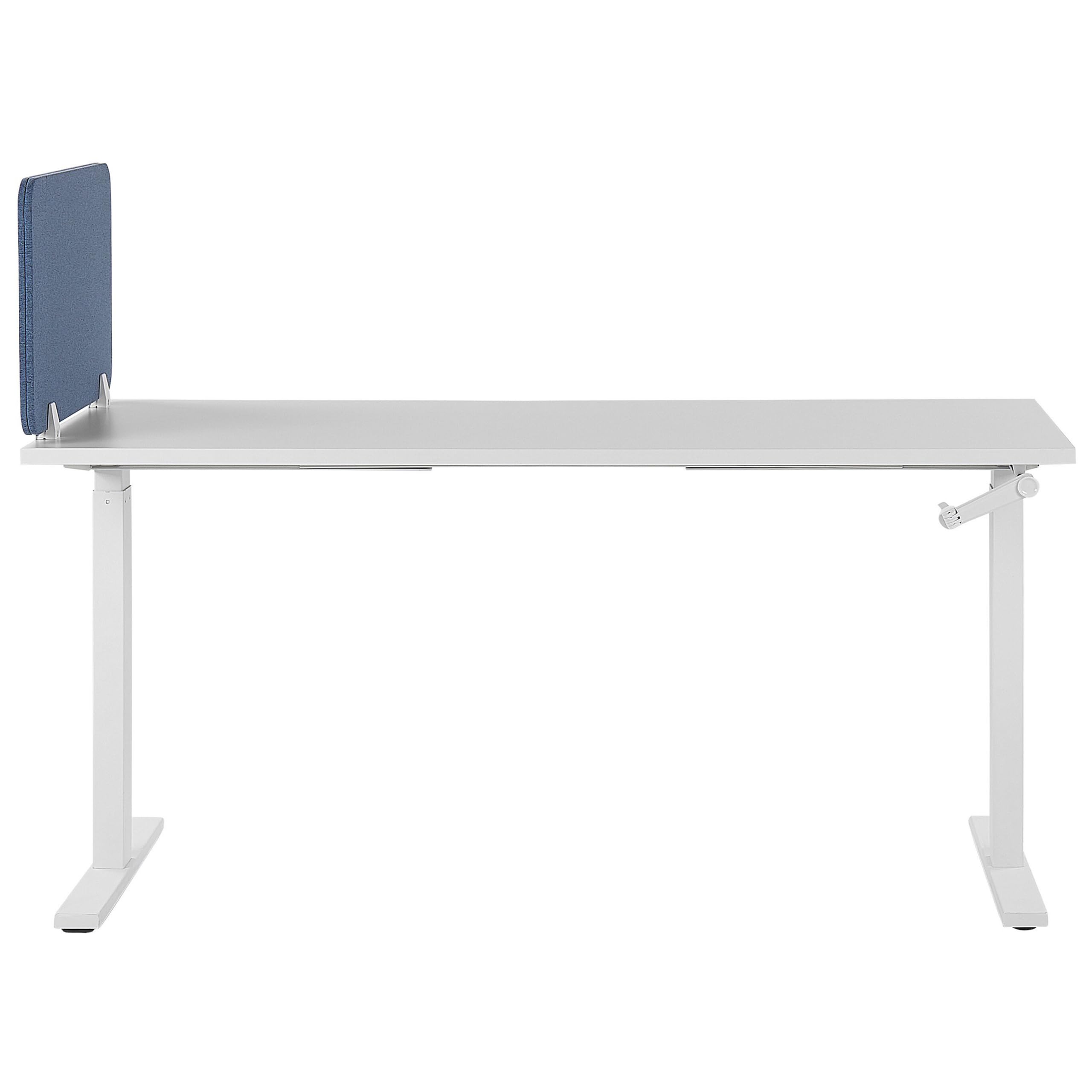 Beliani Séparateur Cloison Acoustique de Bureau et Table Bleu 72 x 40 cm Réduit Le Bruit et Les Distractions Visuelles Idéal pour Le Open Space