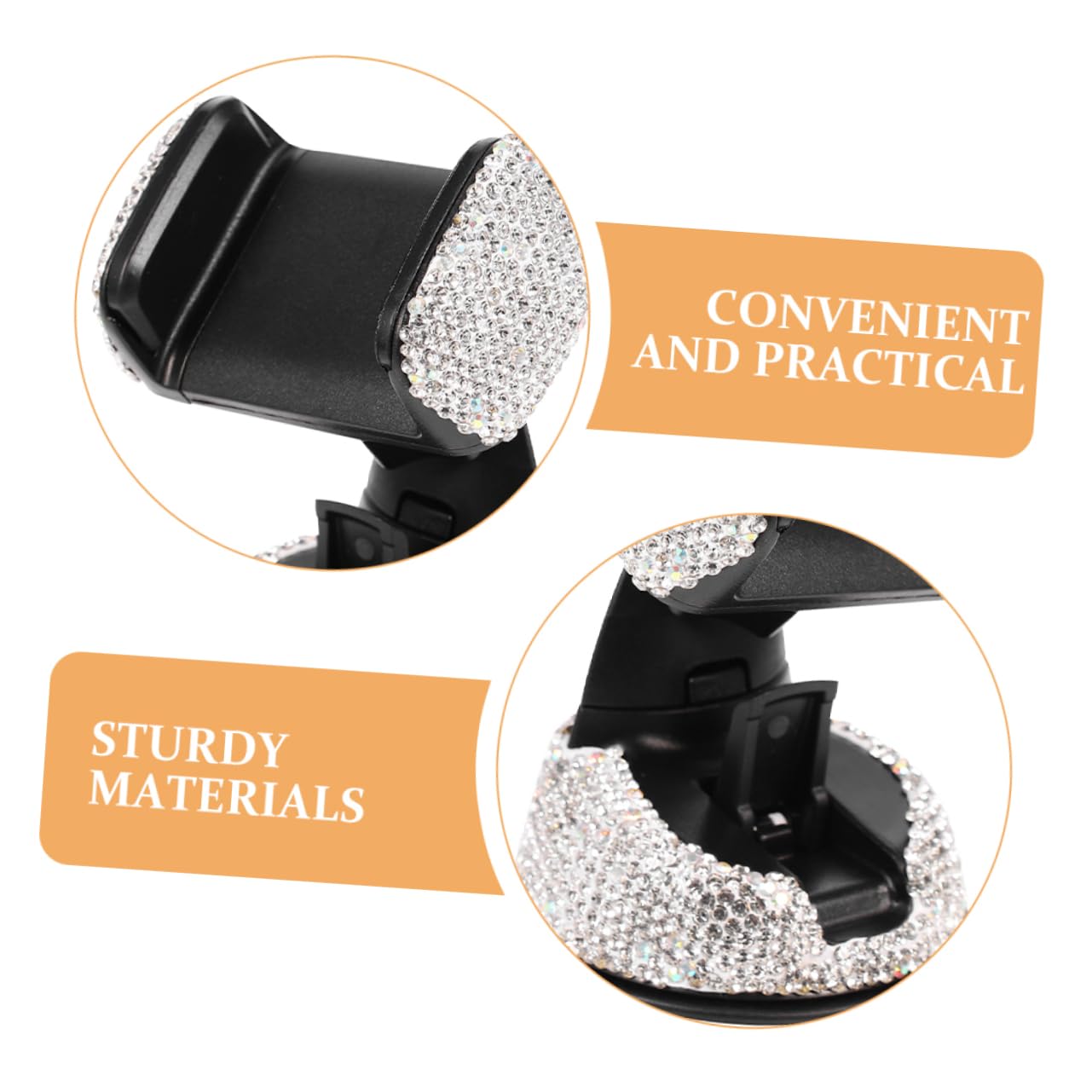 2pezzi Supporto Per Telefono Da Auto Supporto Ventola e Cruscotto Design Elegante Con Strass Compatibile Con Smartphone Accessorio Carino e Pratico Per La Navigazione Chiamate