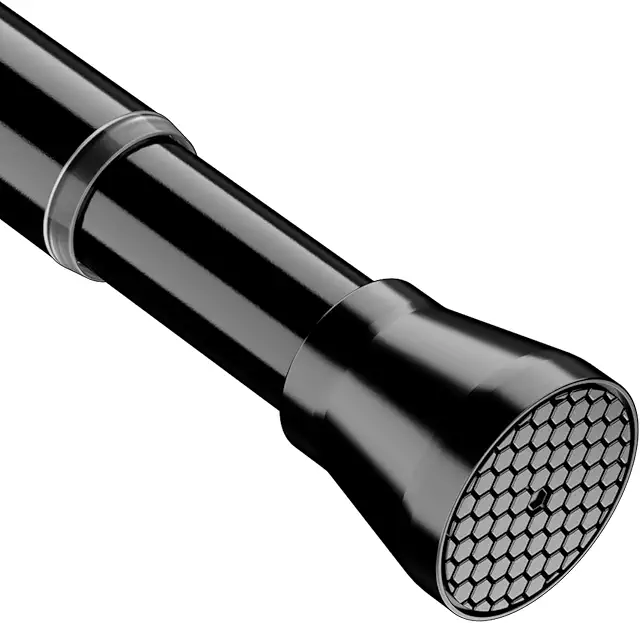 Zipglo Klemmstange für Vorhang, 70-127 cm, schwarz, ohne Bohren