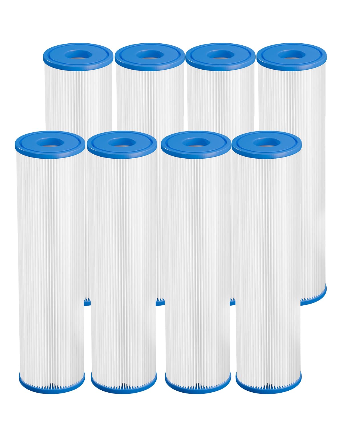 Eisbad-Filter 25.4cm x 6.35cm (8 Packung) | Kaltbad-Filter 20 Mikron Faltenfilter zur Sedimentfiltration-Ersatz für Eisbad und Whirlpool