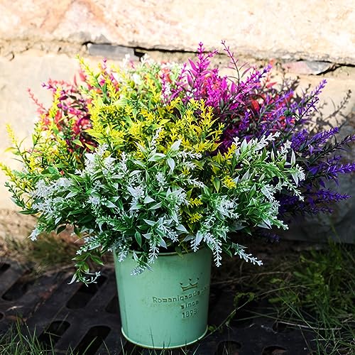 Sredumn 20 Bundles Artificial Flowers, artificial plants outdoor,UV Resistant Plastic Shrub Fake Flowers, for outside garden - Image 4