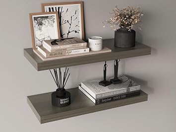 Tuhome Ecco 31.5" Wide Floating Shelves Set of 2 Engineered Wood Light Brown