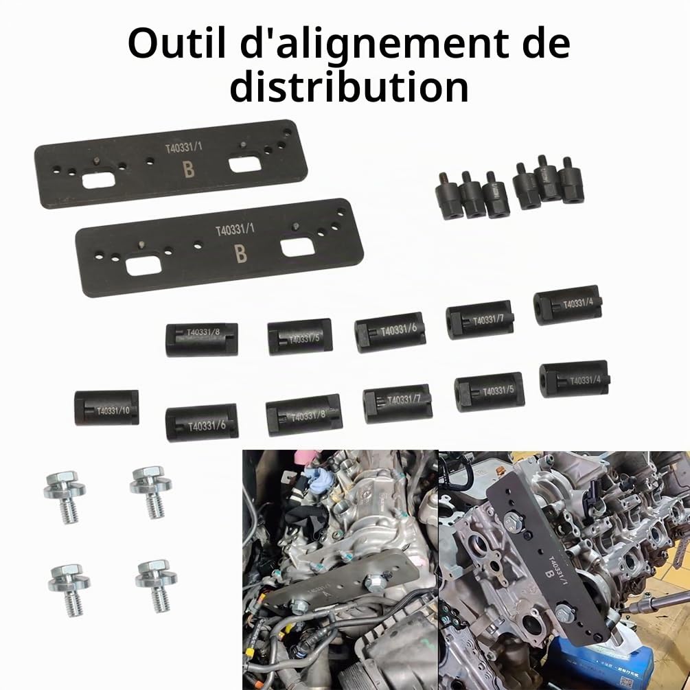 DPTOOL EA839 Kit d'outils de Calage d'arbre à cames Compatible avec Audi VW Outil de Verrouillage Compatible avec Porsche 2.9 3.0 TFSi T40331 T40382 T90002