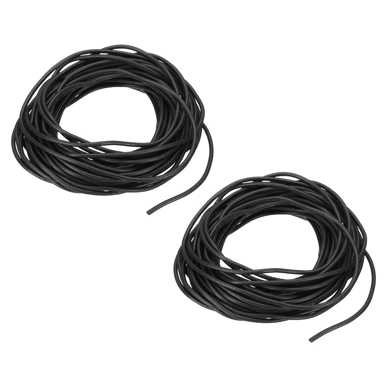 PATIKIL Silicone Foam Seal Strip 2mm Dia 7.5 M(24.6 Ft) Long, 2 Pcs Round High Density Solid Sponge Rubber Weather Seal Strip for DIY Warehouse Concrete Joints Wall Cracks, Black