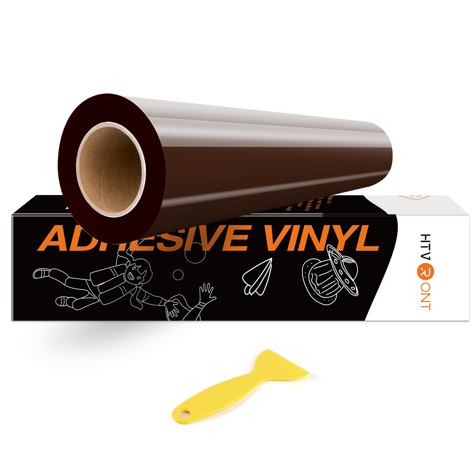 HTVRONTDark Coffee Permanent Vinyl, Dark Coffee Vinyl for Cricut - 12" x 40 FT Dark Coffee Adhesive Vinyl Roll for Cricut, Silhouette, Cameo Cutters, Signs, Scrapbooking, Craft, Die Cutters