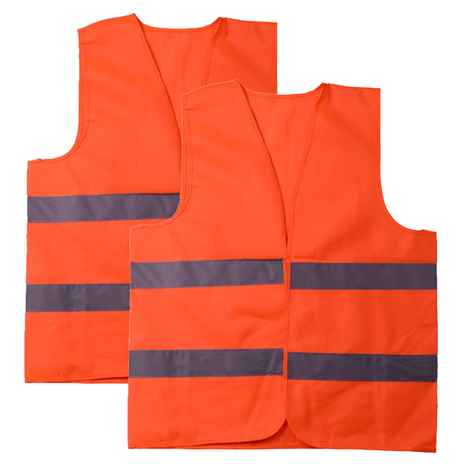 2 Pack Hi Vis Vests,Hi Vis Safety Vests with 2 Reflective Stripes,Night Workwear Reflective Vest,for Traffic Work, Running, Surveyor and Security Guard Construction Vest (Orange)
