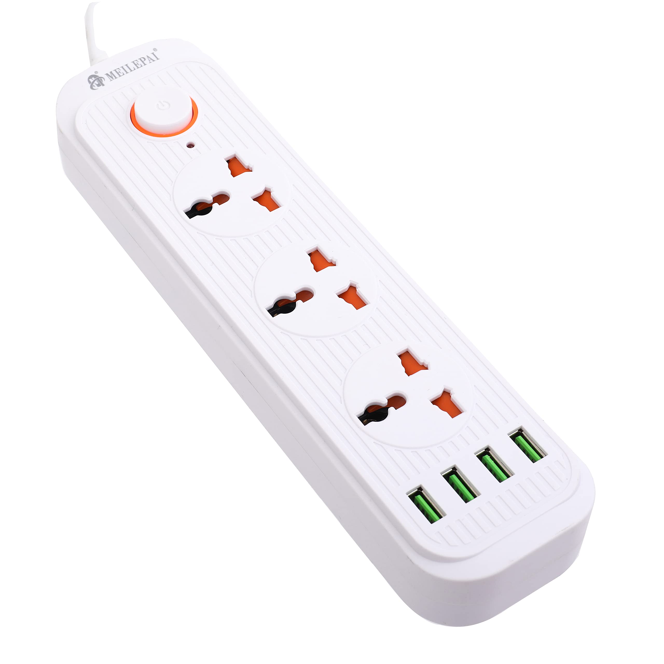 Tycom Power Strip Surge Protector with USB- Extension Cord Flat Plug with Widely 3 AC Outlet and 4 USB, Small Desktop Station with 6 ft Power Cord, Compact Socket (3G4U-A01)