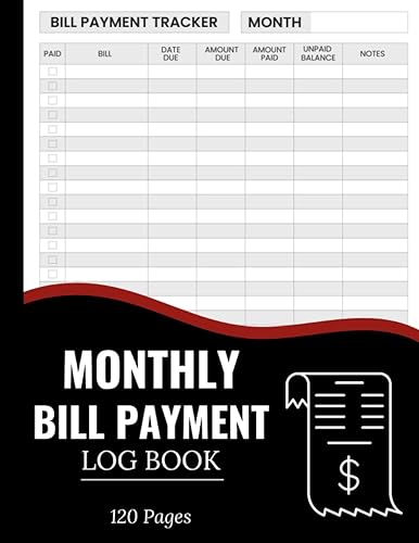 Monthly Bill Payment Log Book Checklist Planner Months Bill Tracker Notebook Financial Planner Budget Tracker Notepad