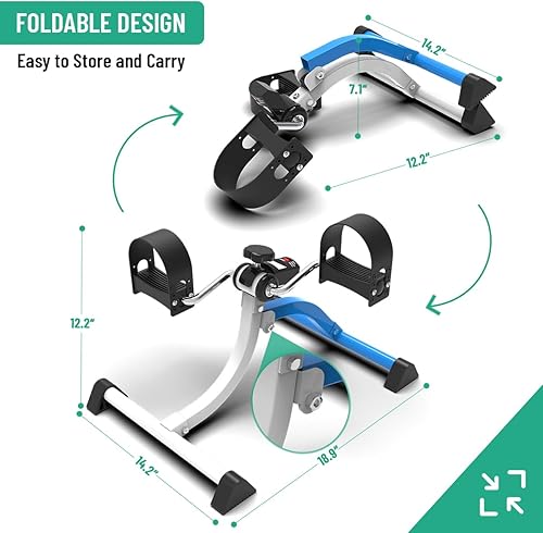 Miniatura 3 de SivaExilis Under Desk Bike Pedal Exerciser, Foldable Foot Pedal Exerciser with LCD Display & Anti-Slip Mat for HomeOffice, Portable Mini Peddler for