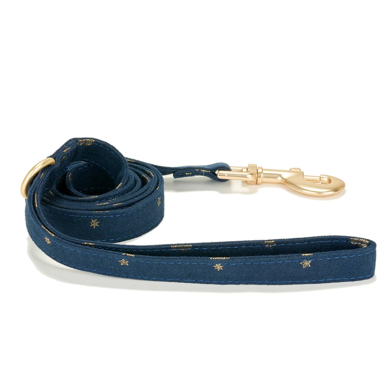 Petiry Cotton Dog Lead with Gold Star Print,With D-Ring for Poop Bag Holder,150cm Length x 1.5cm Width-Ideal for Small Dogs,NavyStar,S - Image 3