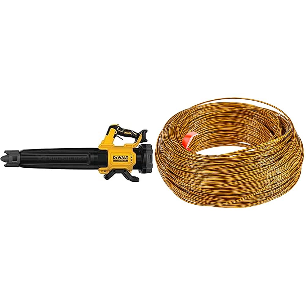 DEWALT Souffleur Brushless XR 18V 5Ah Li-ION - Souffleur Électrique Portable sans Fil & Recharge de Fil Coupe Bordure 2,5 mm x 68,6 m - Bobine de Fil Remplacement