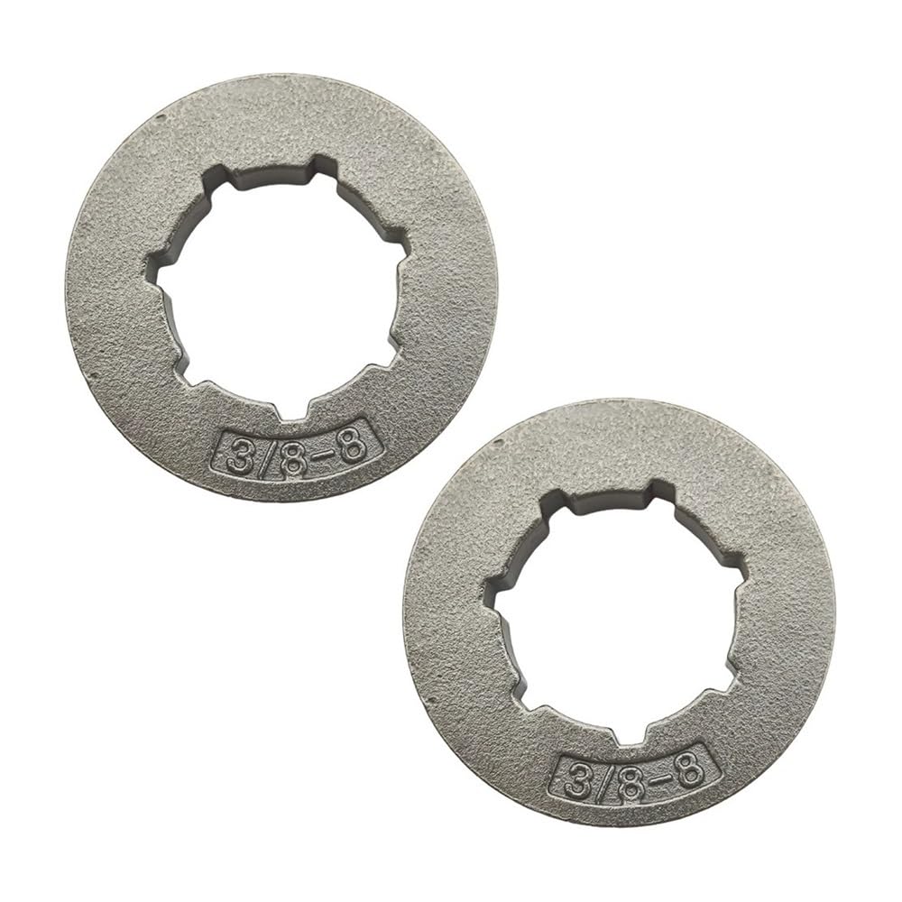 Lot de 2 pignons à Jante 3/8"-8T for tronçonneuses 268, 272, 61, 162, 181, 266, 281, 288, 298, 22273. Pièces Rechange