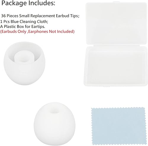 Miniatura 6 de 36 piezas de puntas pequeñas para auriculares de silicona suaves y cómodas, piezas de repuesto de silicona para la mayoría de auriculares