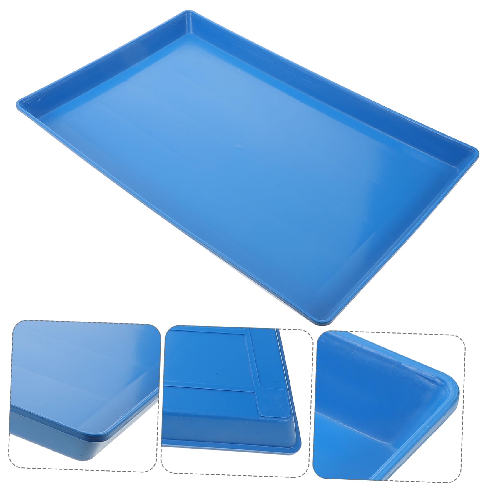 Yardwe Plateau Bac à Litière Antidébordement pour Cage de Chien en Plastique Bleu Facile à Nettoyer, pour Cage ou Caisse d'animaux