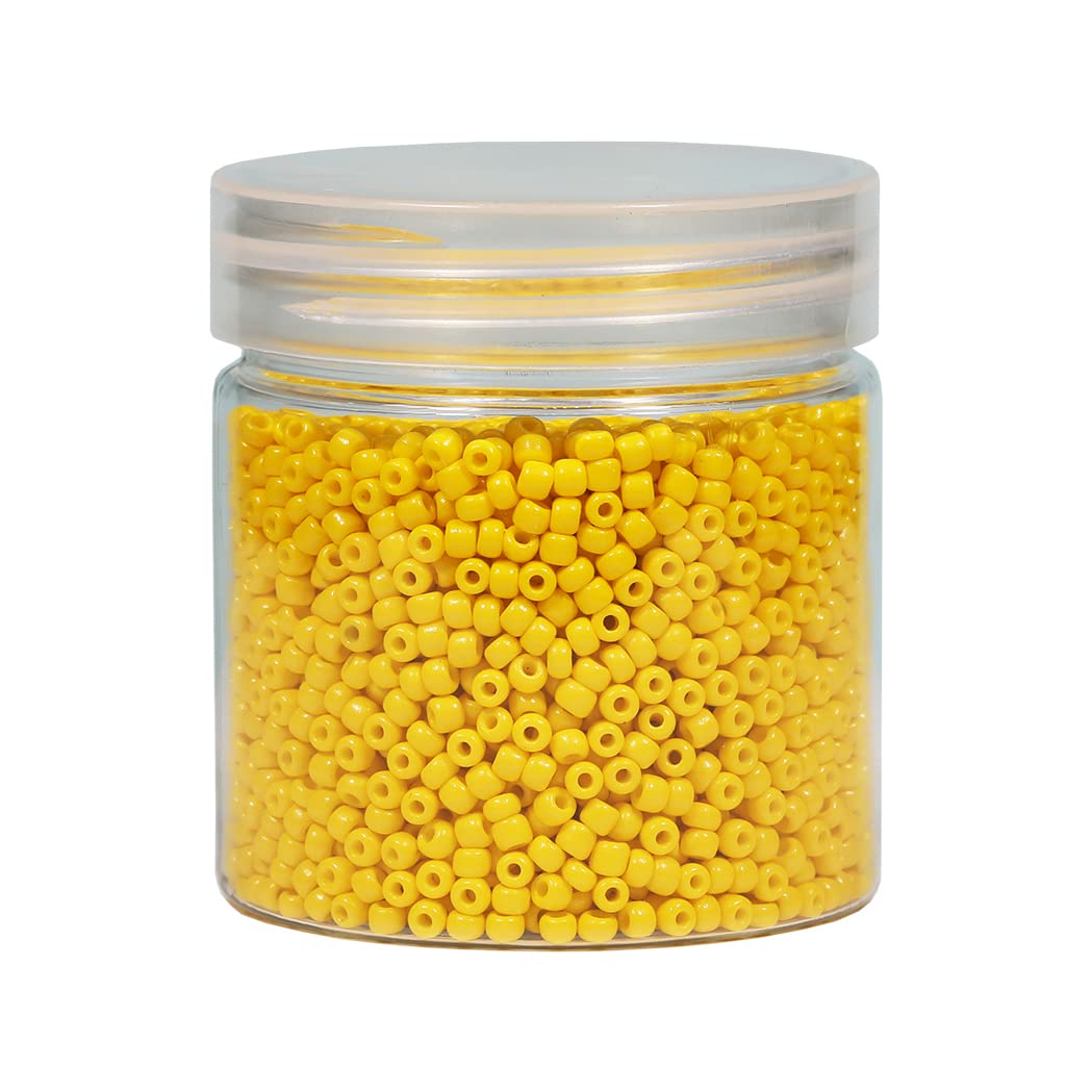BALABEAD3mm Seed Beads Yellow Color About 4000pcs /110grams in Box 8/0 Glass Craft Seed Beads for Jewelry Making (Banana Yellow -Size 3mm)