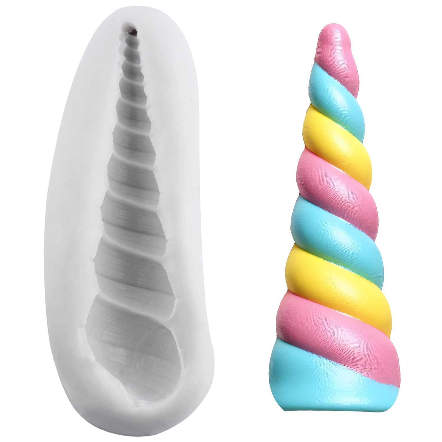 MINFEIDMS Unicorn Silicone Moulds Unicorn Horn Fondant Mould for Cake Decorating Cupcake Topper Chocolate Gum Paste Candy Polymer Clay