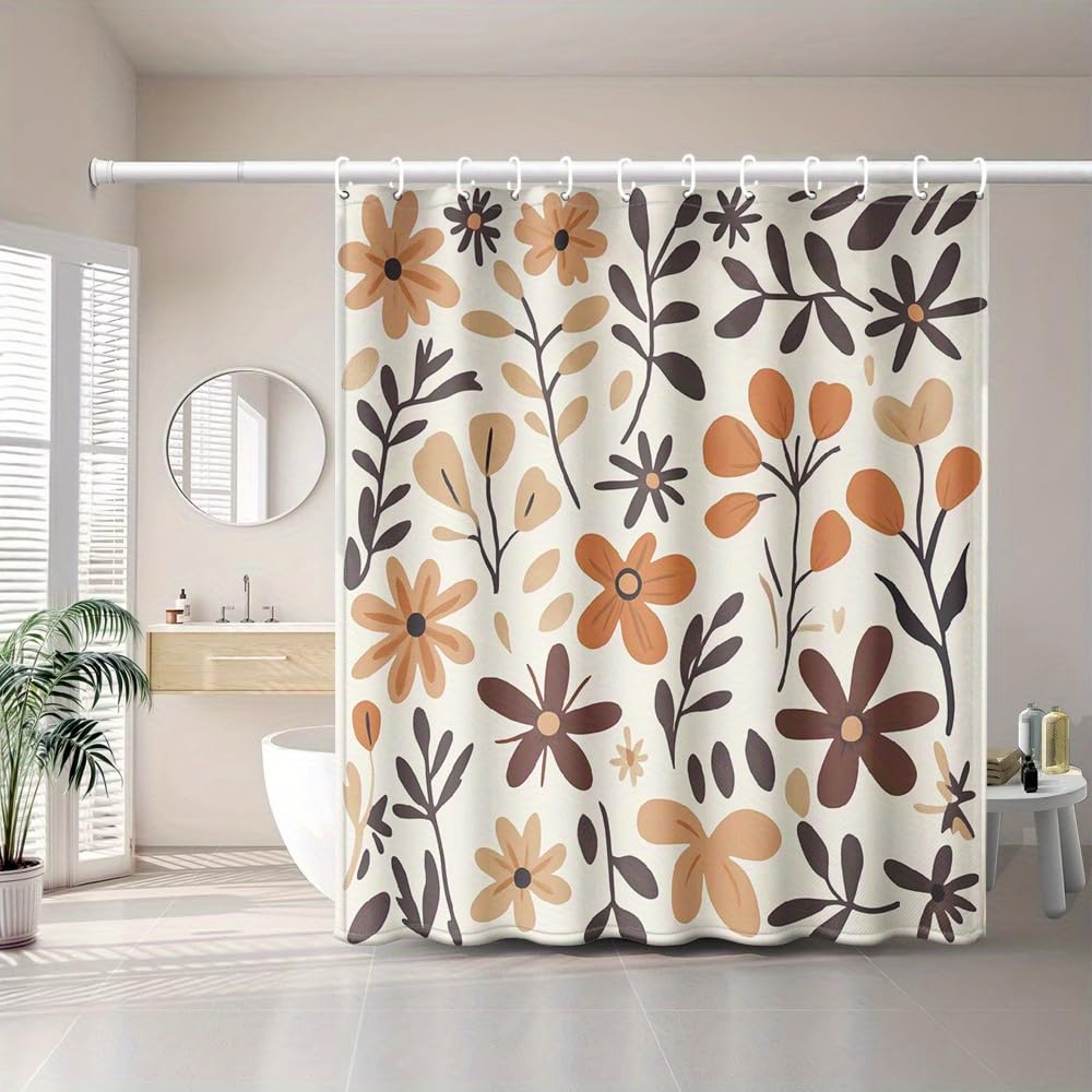 Rideau de douche floral minimaliste 90x230 pour retrouver une salle de bain propre