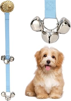 جرس باب الكلب Luckyiren لتدريب القعادة/للخروج، أجراس الجرو المعلقة للجراء Doggy Doggie Poochie Pooch Pet Cat، الطول والارتفاع قابل للتعديل بشكل عشوائي