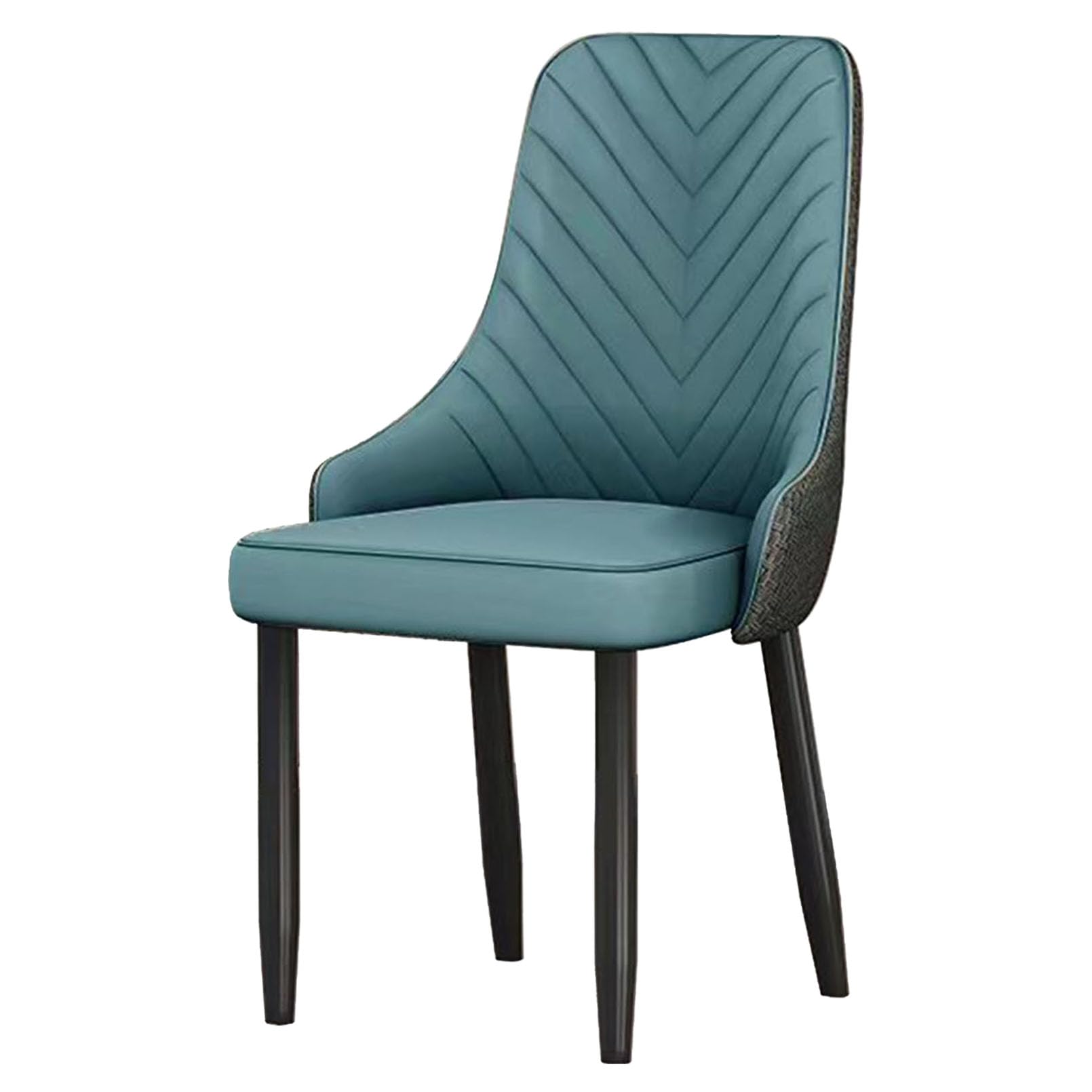 Sedia da Pranzo in Finta Pelle, Sedia Laterale d'accento Senza braccioli con Gambe in Metallo, Sedia da Salotto Imbottita per Soggiorno, Elegante Sedia di vanità con Schienale Alto