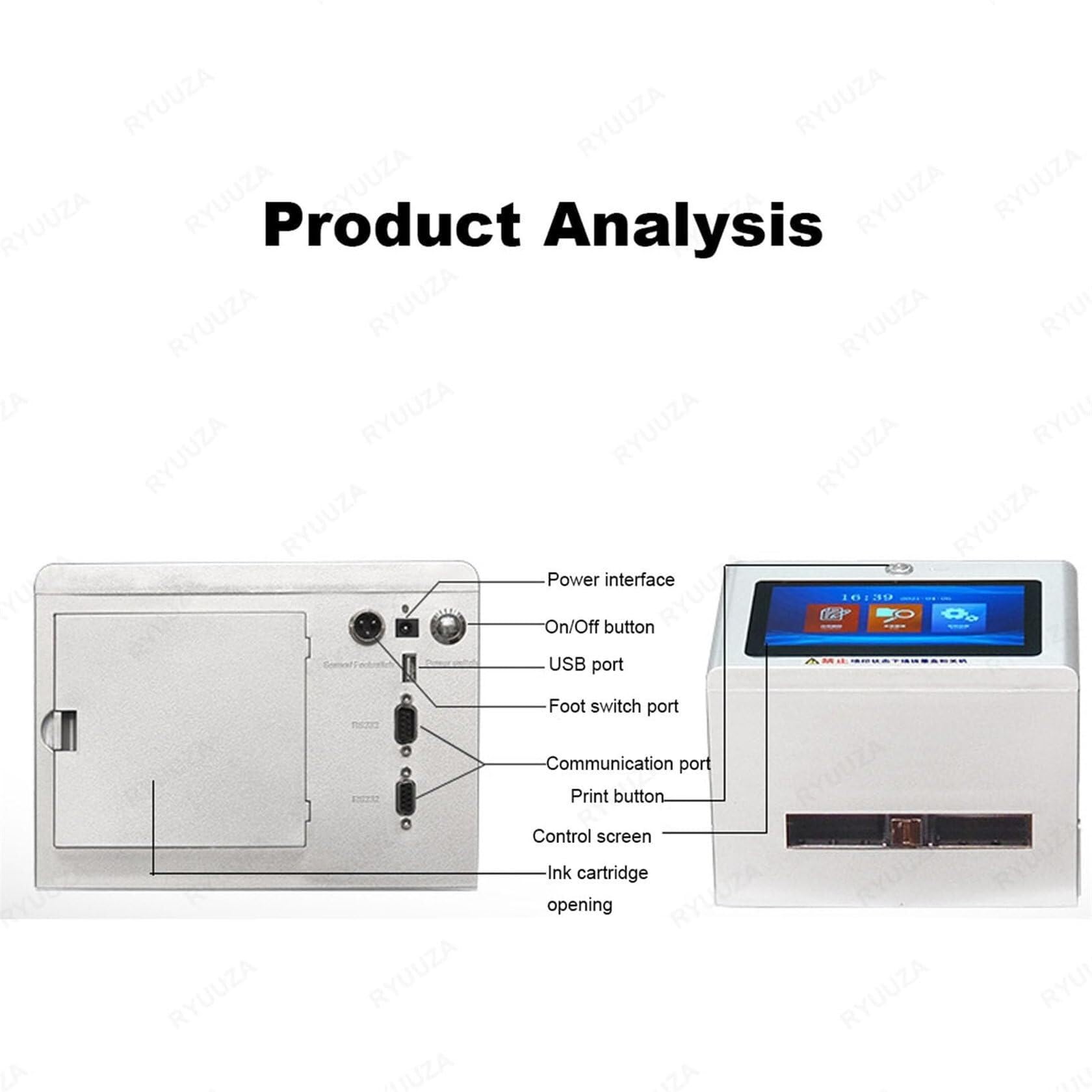 Impresora industrial de inyección de tinta, etiquetadora portátil de mano para fecha de caducidad, código Qr, código de barras, número de lote, texto variable, 12.7 ~ 25.4 mm
