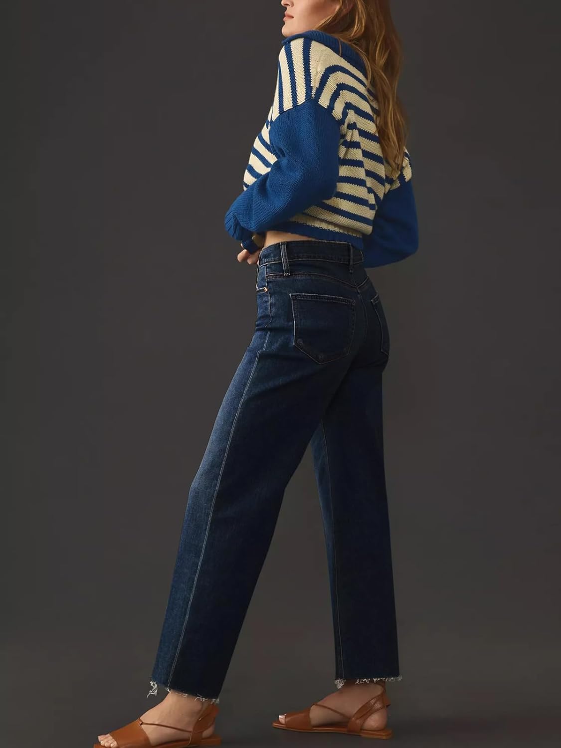 KUNMI Jeans for Women Wide Leg Baggy High Waist Boyfriends Straight Leg Stretchy Denim Pants Trendy Fall 2025