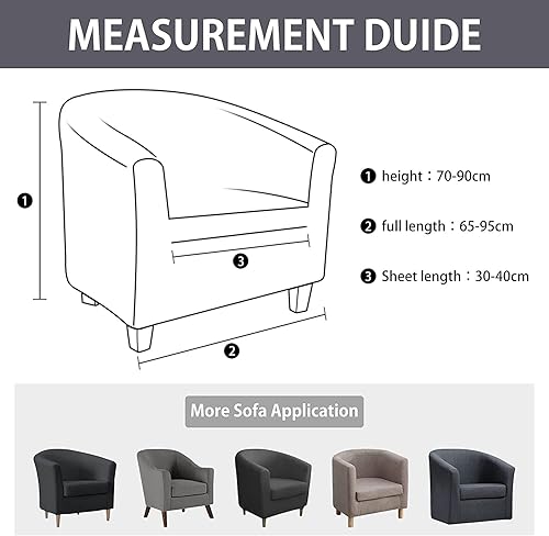 Miniatura 4 de Funda elástica para silla de club, funda para silla de bañera, funda para sillón, funda de sofá, protector de muebles para sala de estar (color #9)
