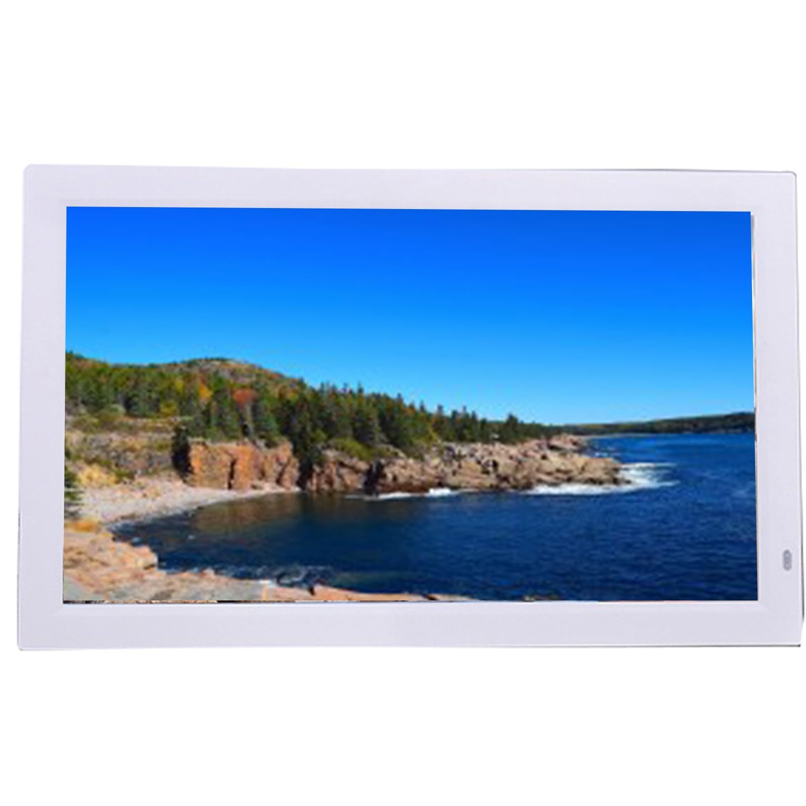 MYUYEE 22-Inch 1080P Smart Photo Frame - Wall-Mounted Digital Advertising Screen, Electronic Photo Album (White)