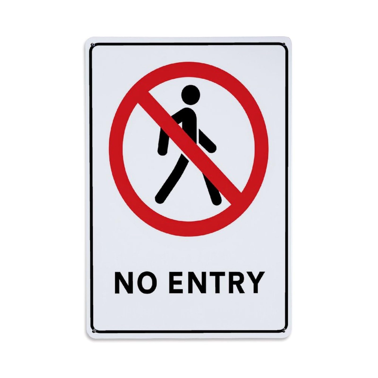 Lzwbntey Vintage No Entry Sign Pattern Metal Tin Sign Retro Wall Decor For Home Bar Garage Cafe, Indoor & Outdoor Decorative Metal Poster, 8X12 Inch