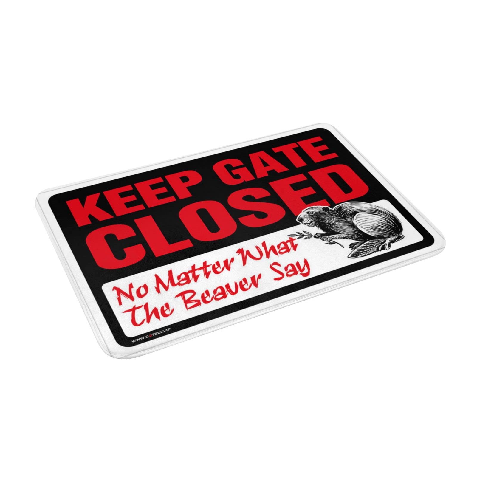 Jesienny dywanik pod drzwi 'Keep Gate Closed No Matter What The Beaver Say' wycieraczka wycieraczka zabawna na zewnątrz dekoracje plażowe do domu (65 x 90 cm)