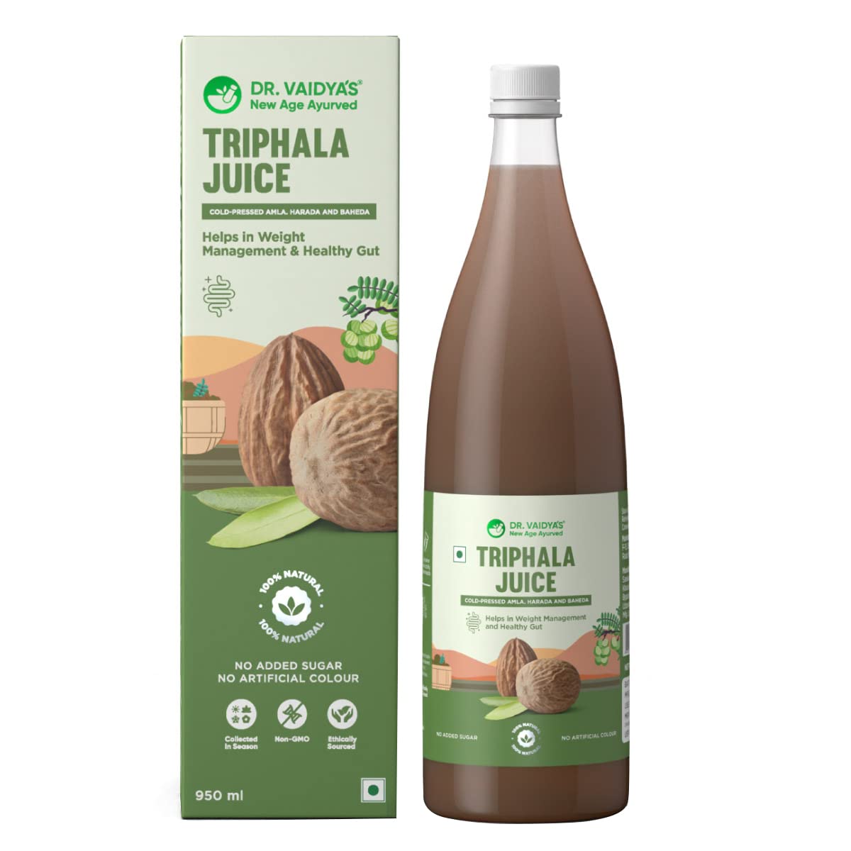 Dr Vaidya's Triphala Juice 950ml Improves Digestion and Boost Metabolism For Weight Loss
