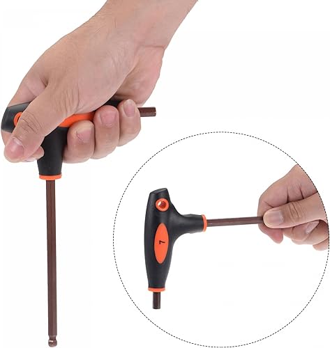 Miniatura 4 de uxcell Llave hexagonal de extremo de bola de 0.118 in, llave inglesa con mango en T, acero métrico S2 4 piezas