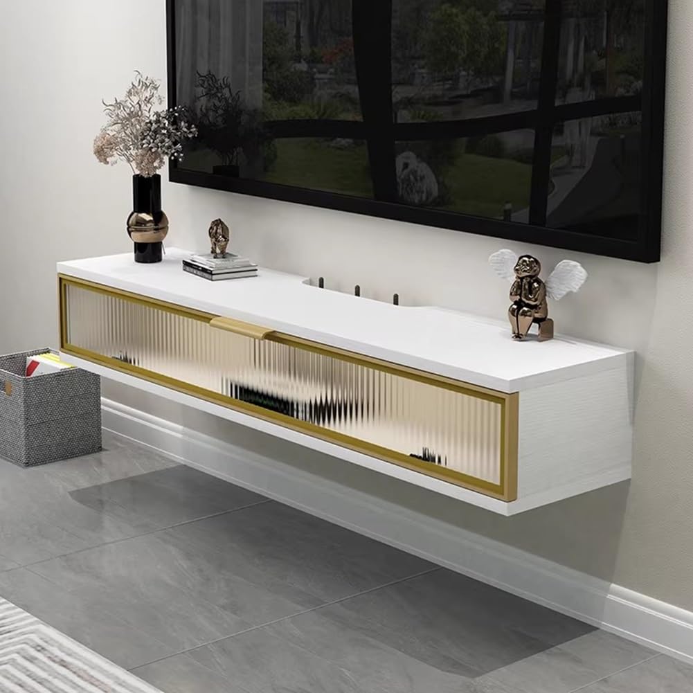 Console de rangement élégante en bois massif meuble suspendu haut de gamme