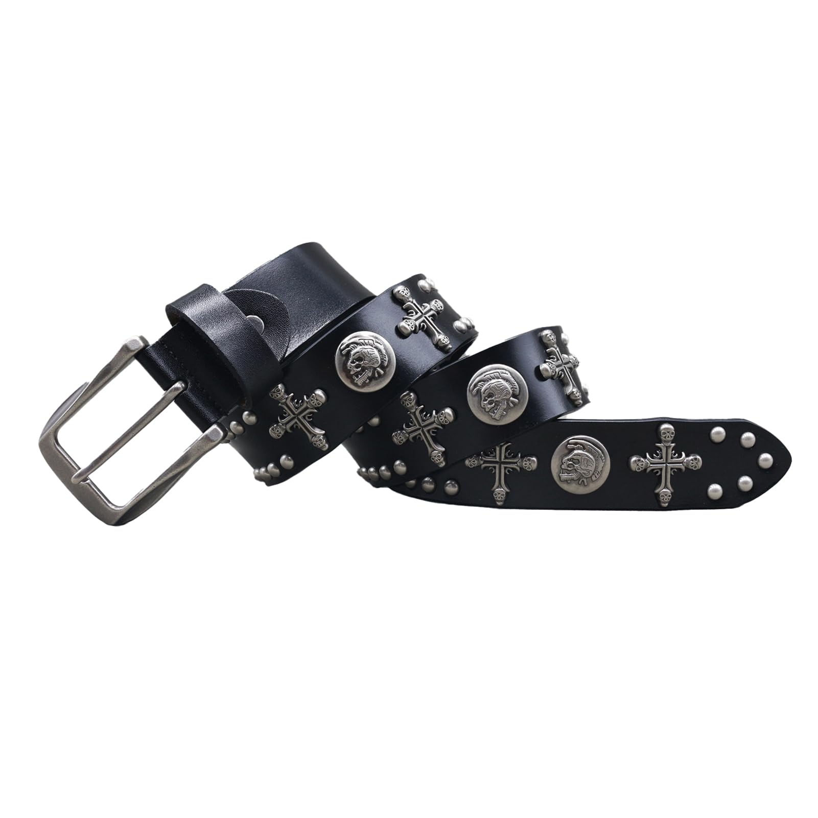 Surrycee ​Metal Punk Rock Biker Rivet Studded Genuine Leather